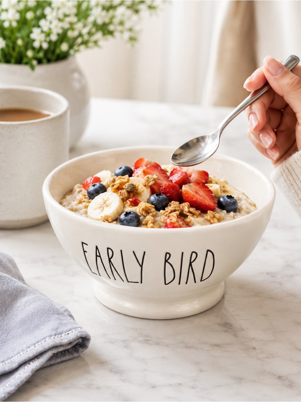 Rae Dunn Early Bird Bowl‎ Ceramic Dining Kitchen Home Decor